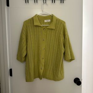 Crochet Chartreuse Buttoned Over Shirt WORN ONCE